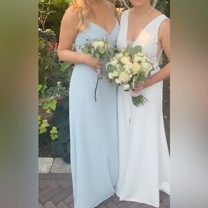 Azazie Light Blue and White Wedding Dresses